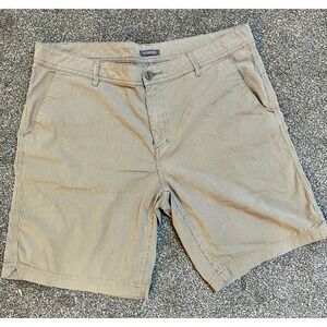 Toad & Co Khaki Shorts Sz 36 X 9"  Beige  Striped Cotton Blend EUC‎ Men’s